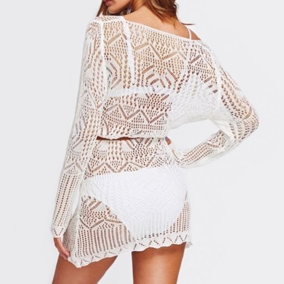 Knit Swim Cover-Up Tunic Top & Waist Belt - Picture 9 of 10